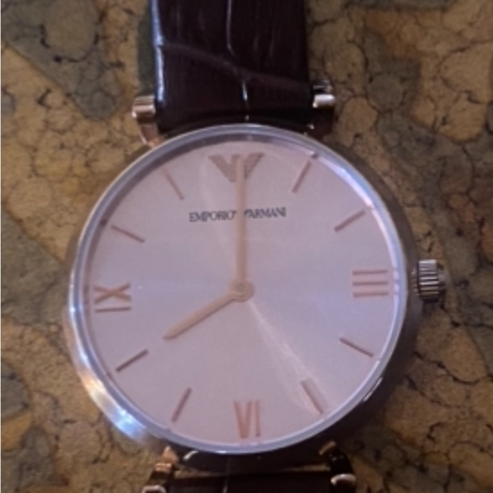 Emporio Armani Quartz Pink Mother of Pearl Dial watch - Picture 9 of 11